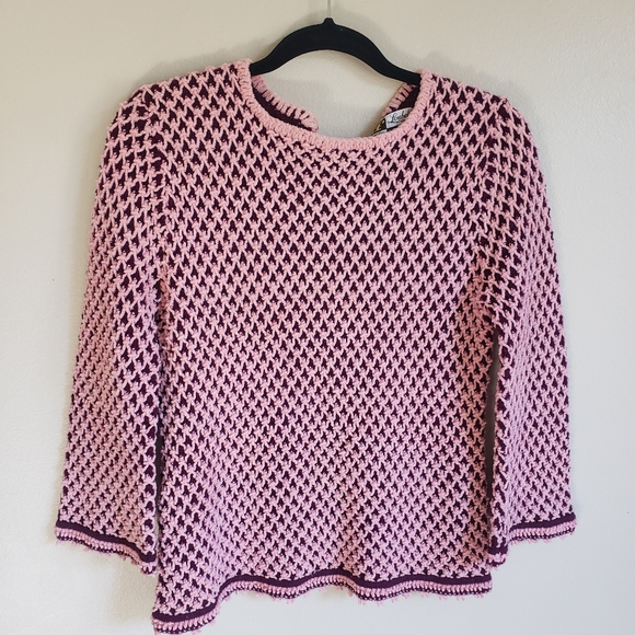 1960s Vintage Chenille Pullover Sweater Loubella Of California Extendable - Picture 5 of 8